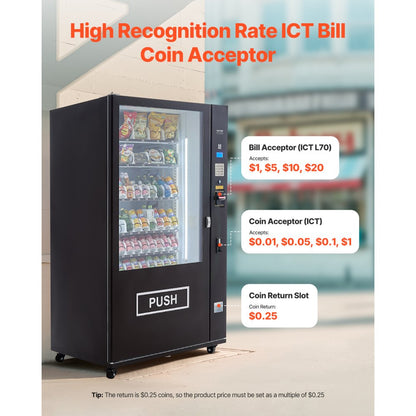 YX-SHJHW-08 - Large Capacity Refrigerated Vending Machine with Bill Acceptor