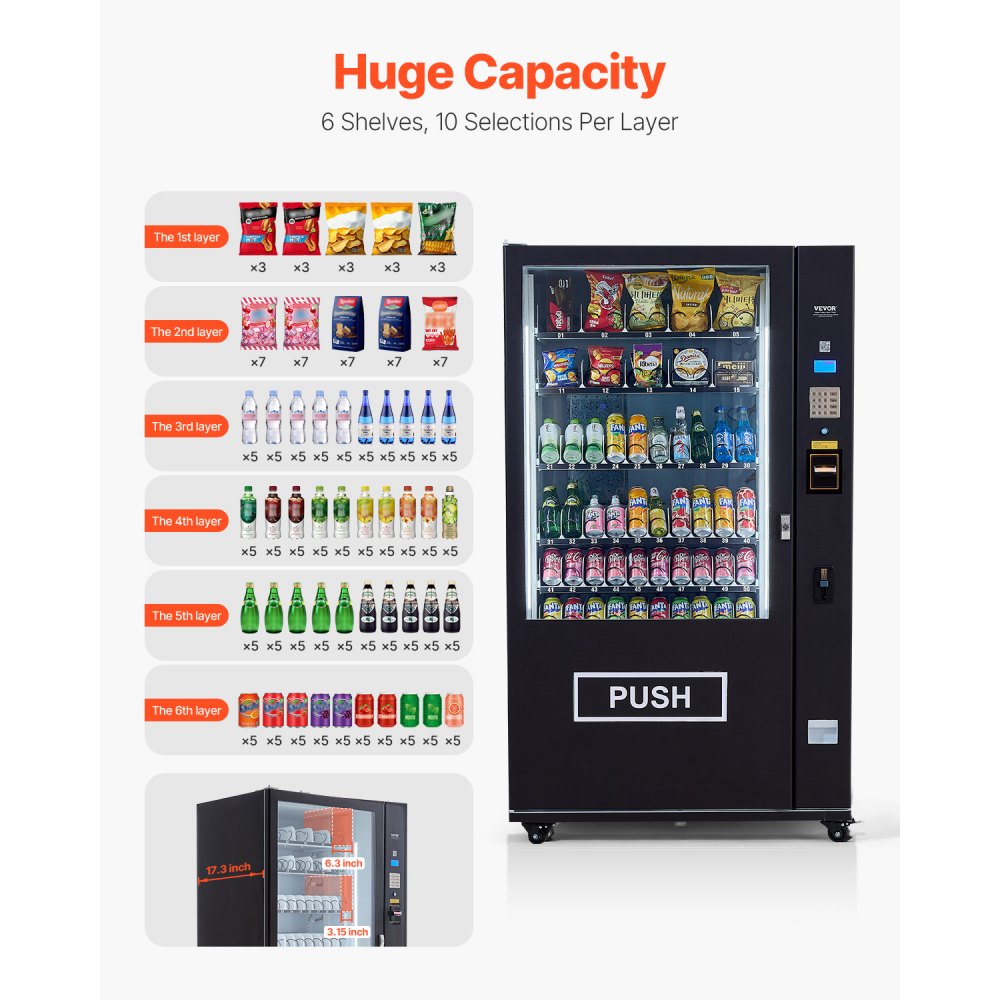 YX-SHJHW-08 - Large Capacity Refrigerated Vending Machine with Bill Acceptor