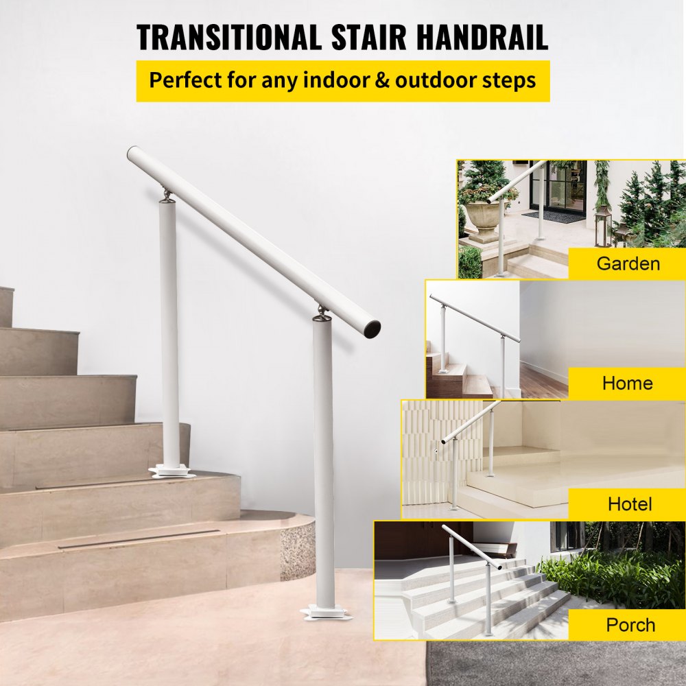 LZBS-3FT - 3FT Adjustable Aluminum Stair Handrail for 2-3 Steps