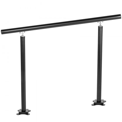 LZHS-4FT Adjustable Black Aluminum Stair Railing for 1-4 Steps – Safe & Durable
