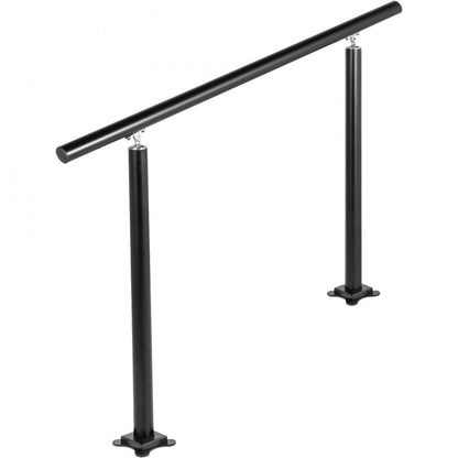 LZHS-4FT Adjustable Black Aluminum Stair Railing for 1-4 Steps – Safe & Durable