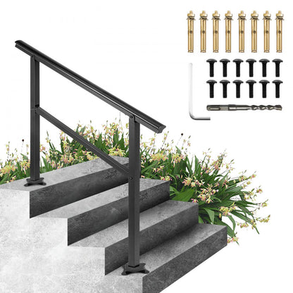LZHG-KT Adjustable Outdoor Stair Handrail for 3-4 Steps - Easy Install