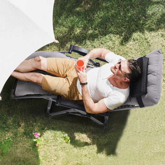 HQB-FAN002 - 26" Foldable Zero Gravity Recliner with Comfort Cushion