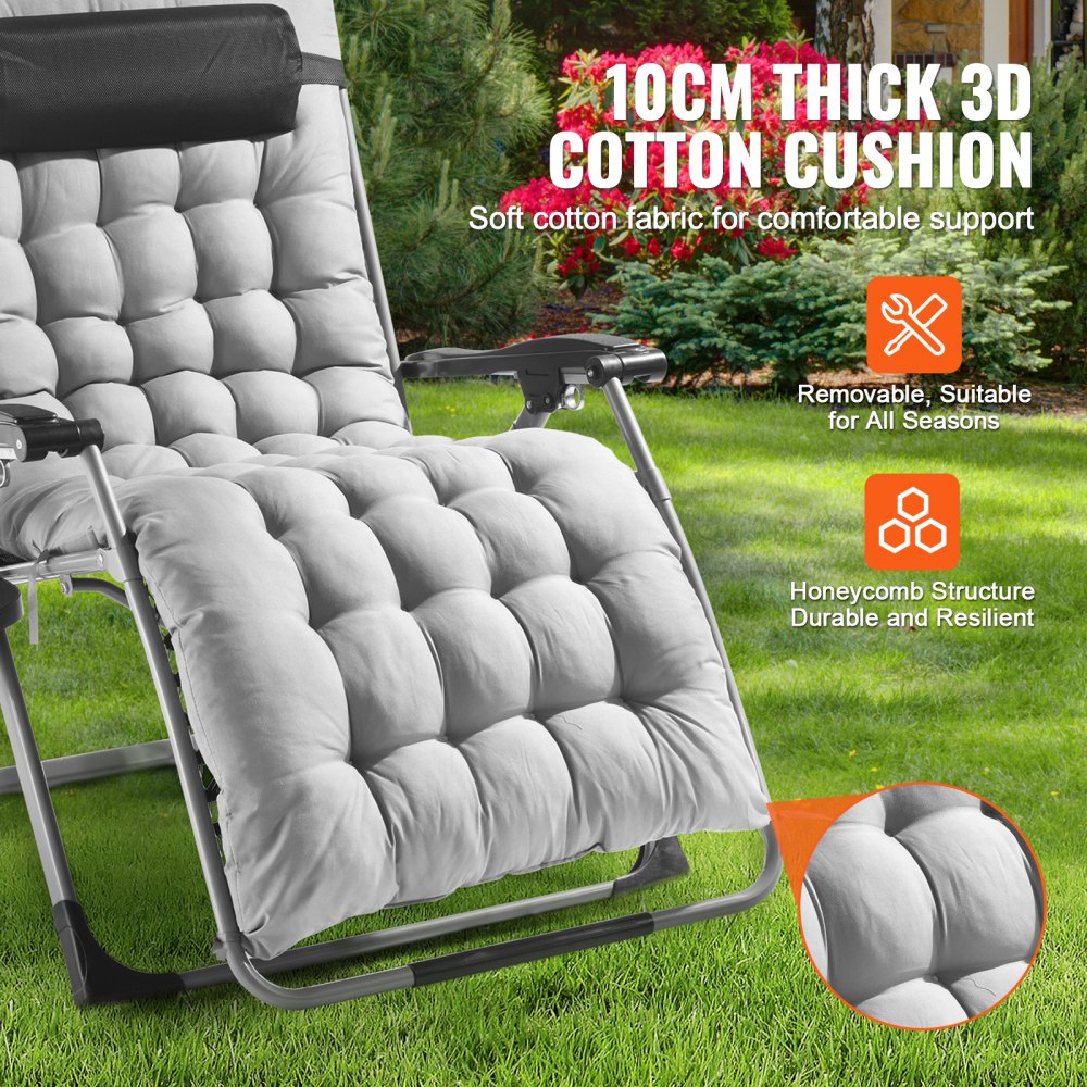 HQB-FAN004 - 33" Folding Zero Gravity Recliner with Removable Cushion