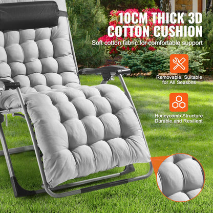 HQB-FAN004 - 33" Folding Zero Gravity Recliner with Removable Cushion