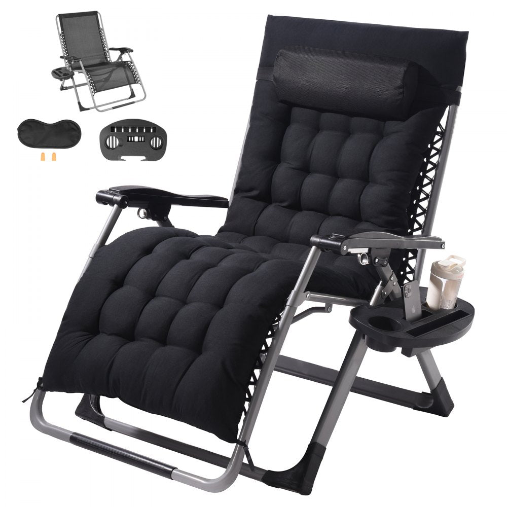 HQB-FAN003 - 33" Folding Zero Gravity Recliner with Cushion & Armrests