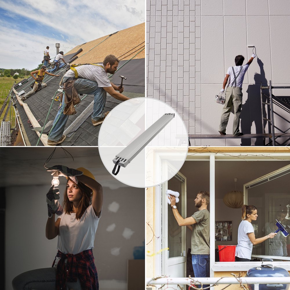 010264396868 - 7.7-12.6ft Telescoping Aluminum Plank, Heavy-Duty 440 lbs Capacity