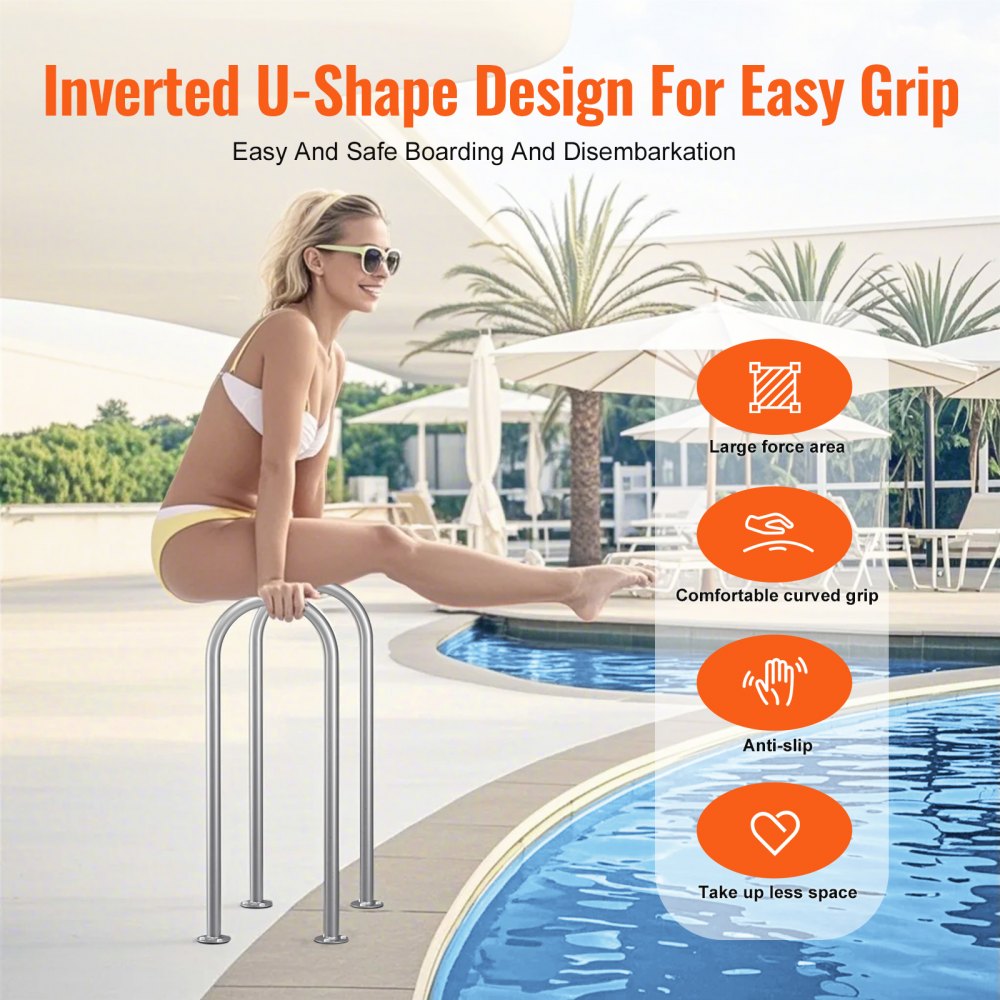 L-3613 - Durable Aluminum Dock Handrails with U-Shaped Grip for Safety