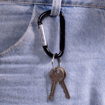 zq910034 - 10-Pack D-Shaped Aluminum Carabiner Clips - 166 lb Capacity