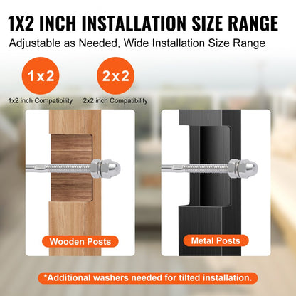 YXHF-2009-1/8"+W050-1/4"-61 - 61 Pack Swage Threaded Studs for 1/8" Cable Railing