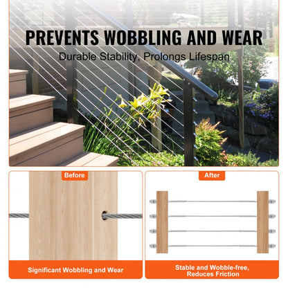 YXHF-2009-1/8"+W050-1/4"-61 - 61 Pack Swage Threaded Studs for 1/8" Cable Railing