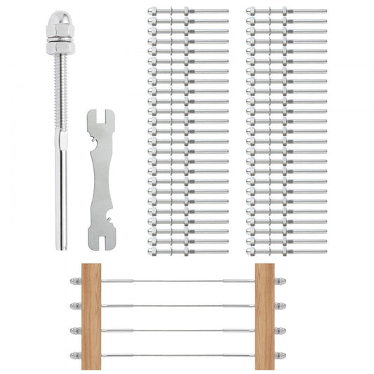 YXHF-2009-1/8"+W050-1/4"-61 - 61 Pack Swage Threaded Studs for 1/8" Cable Railing