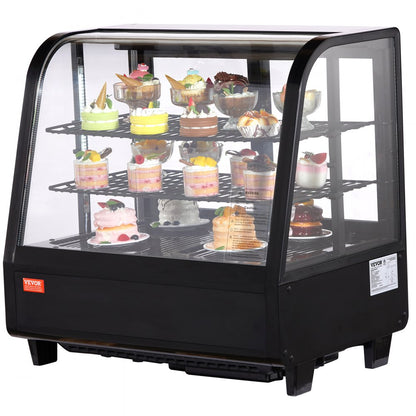 XCW-100L - Compact 2-Tier VEVOR Display Case with Turbo Cooling & LED Lights