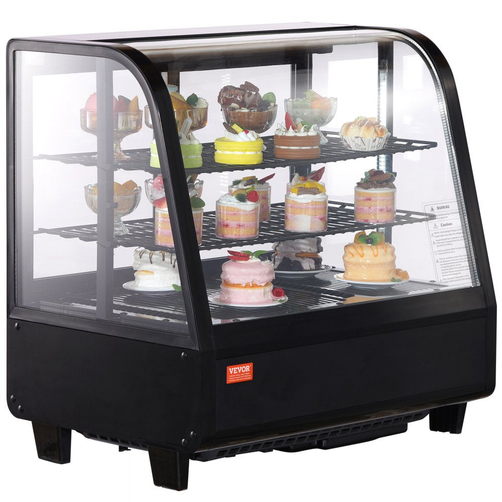 XCW-100L - Compact 2-Tier VEVOR Display Case with Turbo Cooling & LED Lights