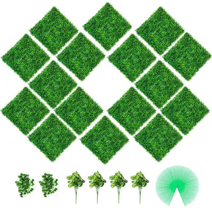 VV-MLCRZZWQ-20X20 16PC 400D - Weather-Proof 400-D Grid Artificial Boxwood Panels