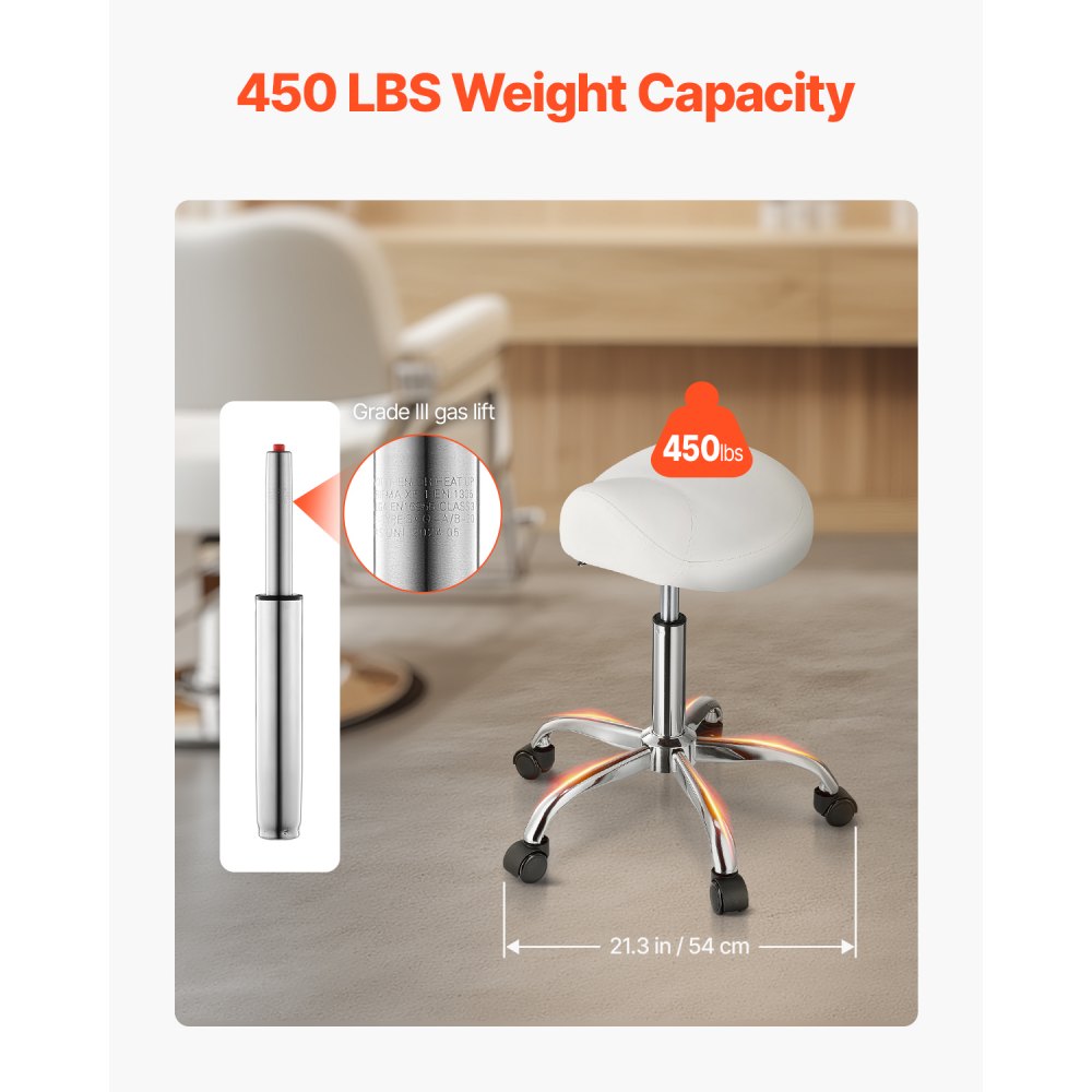 MST003-3W - Ergonomic Height Adjustable Saddle Stool, 14.8" x 14.1"