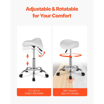 MST003-3W - Ergonomic Height Adjustable Saddle Stool, 14.8" x 14.1"