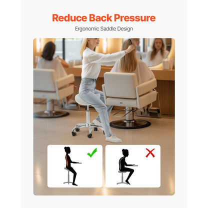 MST003-3W - Ergonomic Height Adjustable Saddle Stool, 14.8" x 14.1"