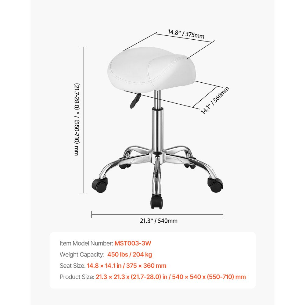 MST003-3W - Ergonomic Height Adjustable Saddle Stool, 14.8" x 14.1"