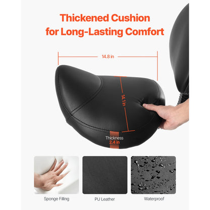 MST003-4 - Ergonomic Saddle Stool with Back, 450 lbs Capacity