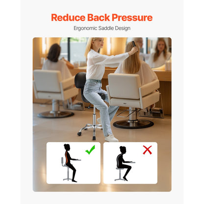 MST003-4 - Ergonomic Saddle Stool with Back, 450 lbs Capacity