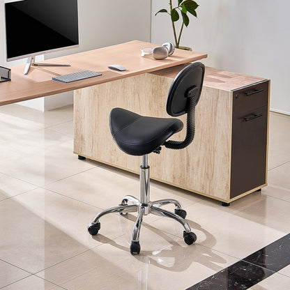 MST003-4 - Ergonomic Saddle Stool with Back, 450 lbs Capacity