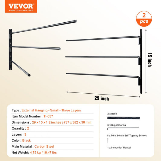 TI-057 - Durable Three-Tier Rotating Saddle Rack for Easy Organization