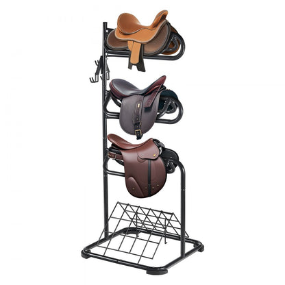 TI-058 - 4-Tier Steel Saddle Rack for English & Western Tack