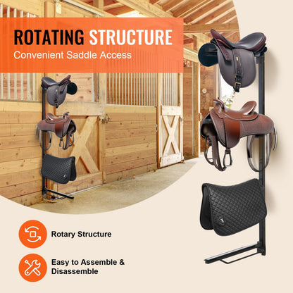 TI-059 - Durable 4-Tier Steel Saddle Rack for All Tack Types
