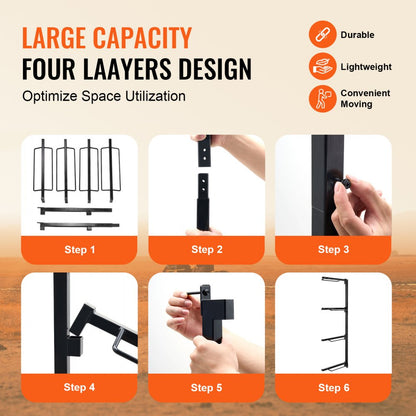 TI-059 - Durable 4-Tier Steel Saddle Rack for All Tack Types