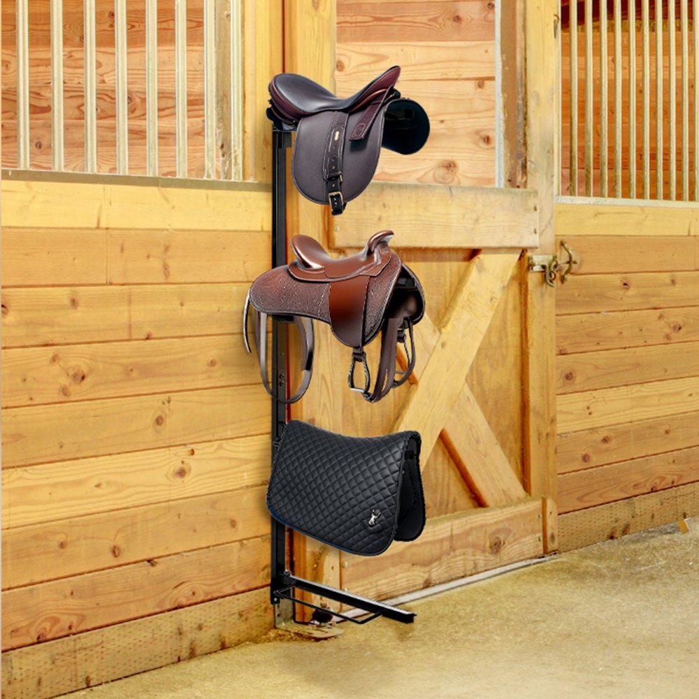 TI-059 - Durable 4-Tier Steel Saddle Rack for All Tack Types