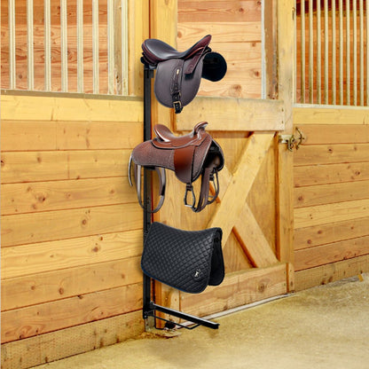 TI-059 - Durable 4-Tier Steel Saddle Rack for All Tack Types