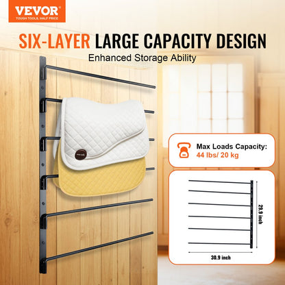 TI-060 - Durable Six-Tier Rotating Saddle Rack for Tack Organization