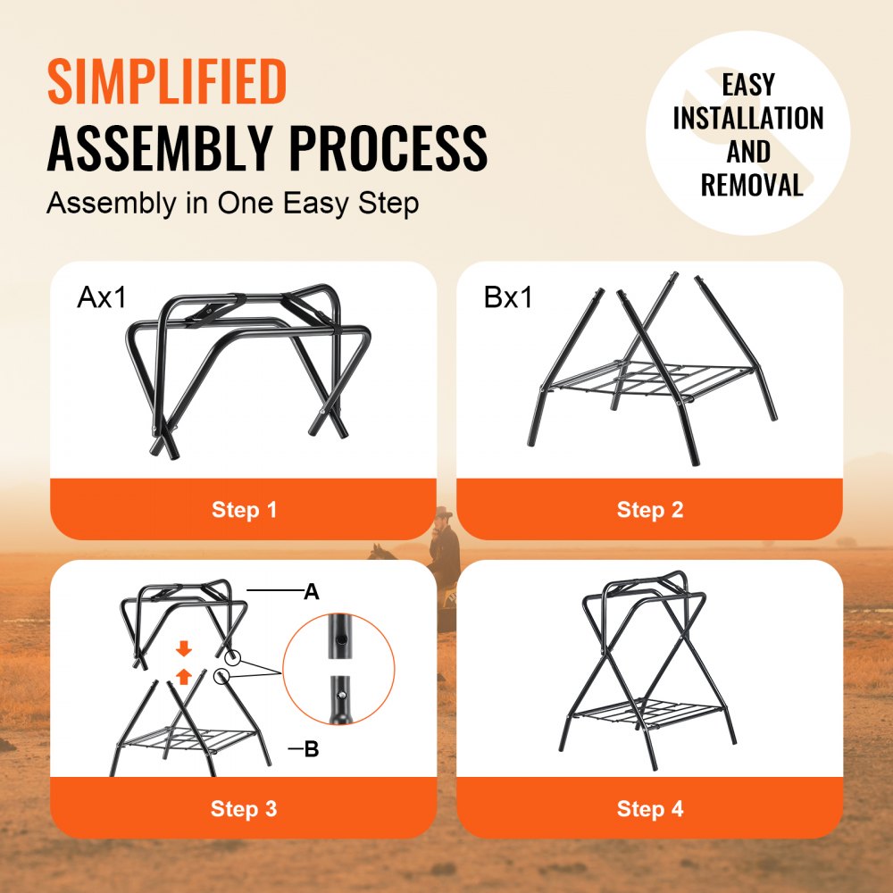 T28（2） - Heavy-Duty Folding Saddle Rack for English & Western Saddles