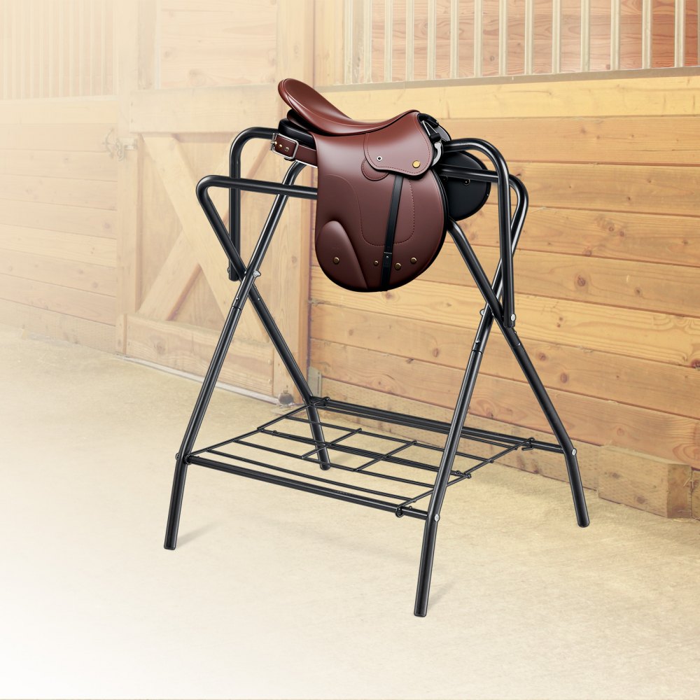 T28（2） - Heavy-Duty Folding Saddle Rack for English & Western Saddles