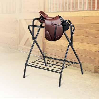 T28（2） - Heavy-Duty Folding Saddle Rack for English & Western Saddles