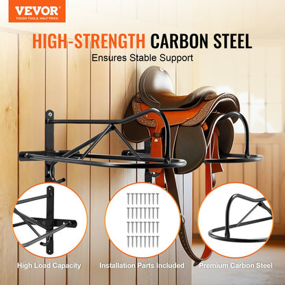 TI-061 - Durable Wall-Mounted Saddle Rack for English & Western Saddles