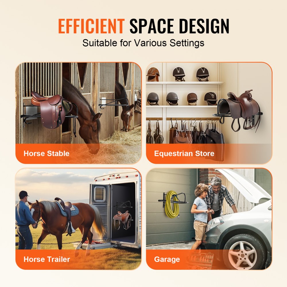 TI-061 - Durable Wall-Mounted Saddle Rack for English & Western Saddles
