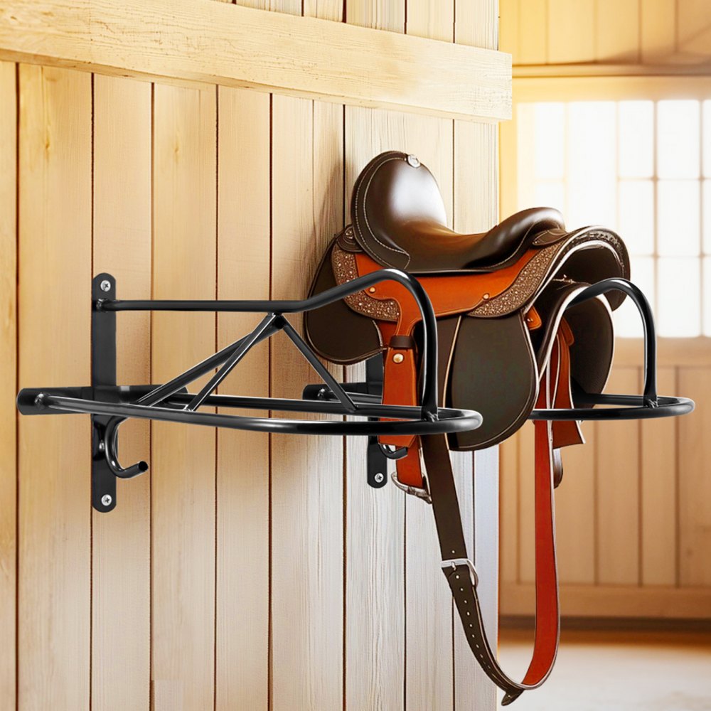 TI-061 - Durable Wall-Mounted Saddle Rack for English & Western Saddles