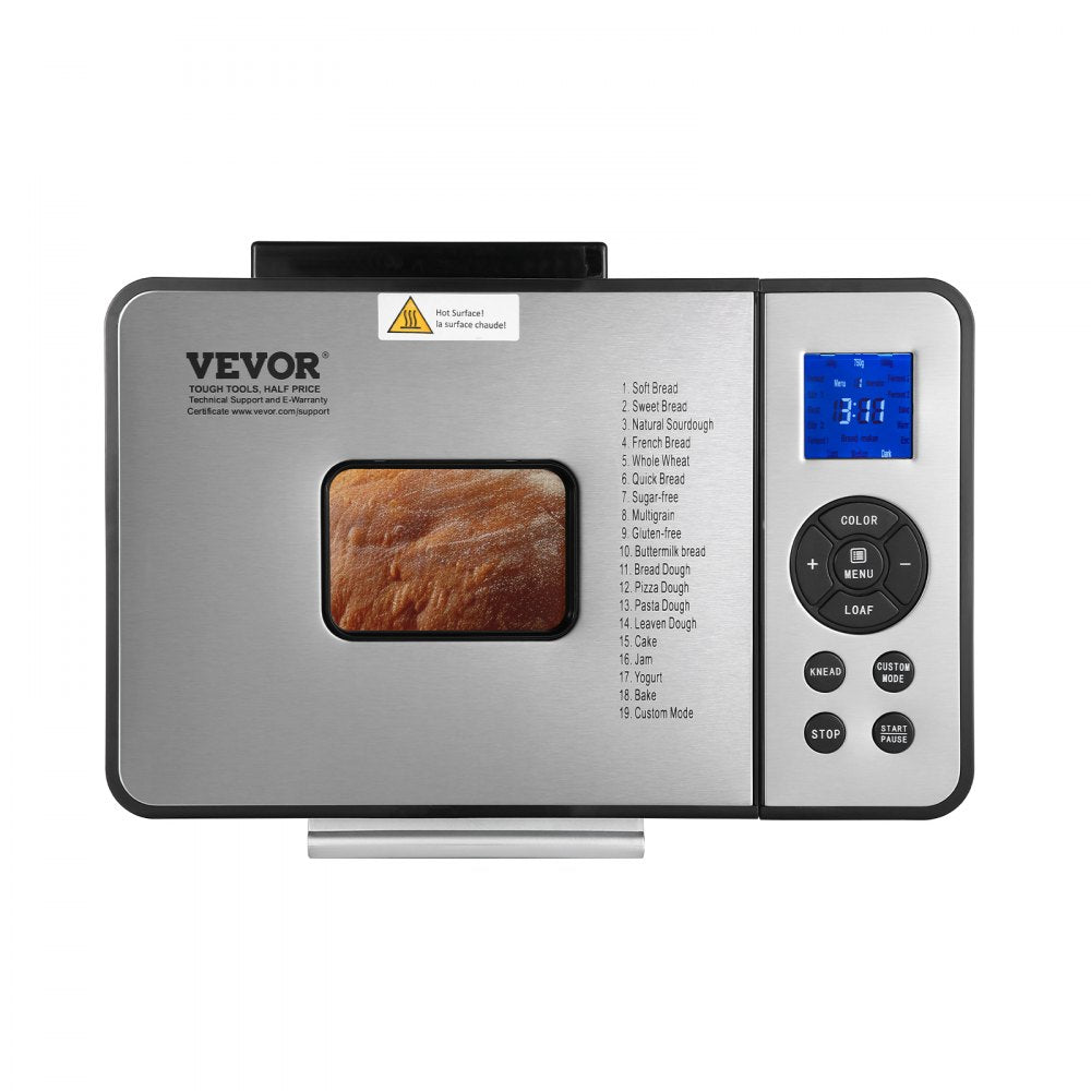 MBF-016 - 19-Mode Automatic Bread Maker with 15-Hour Timer, 3 Sizes