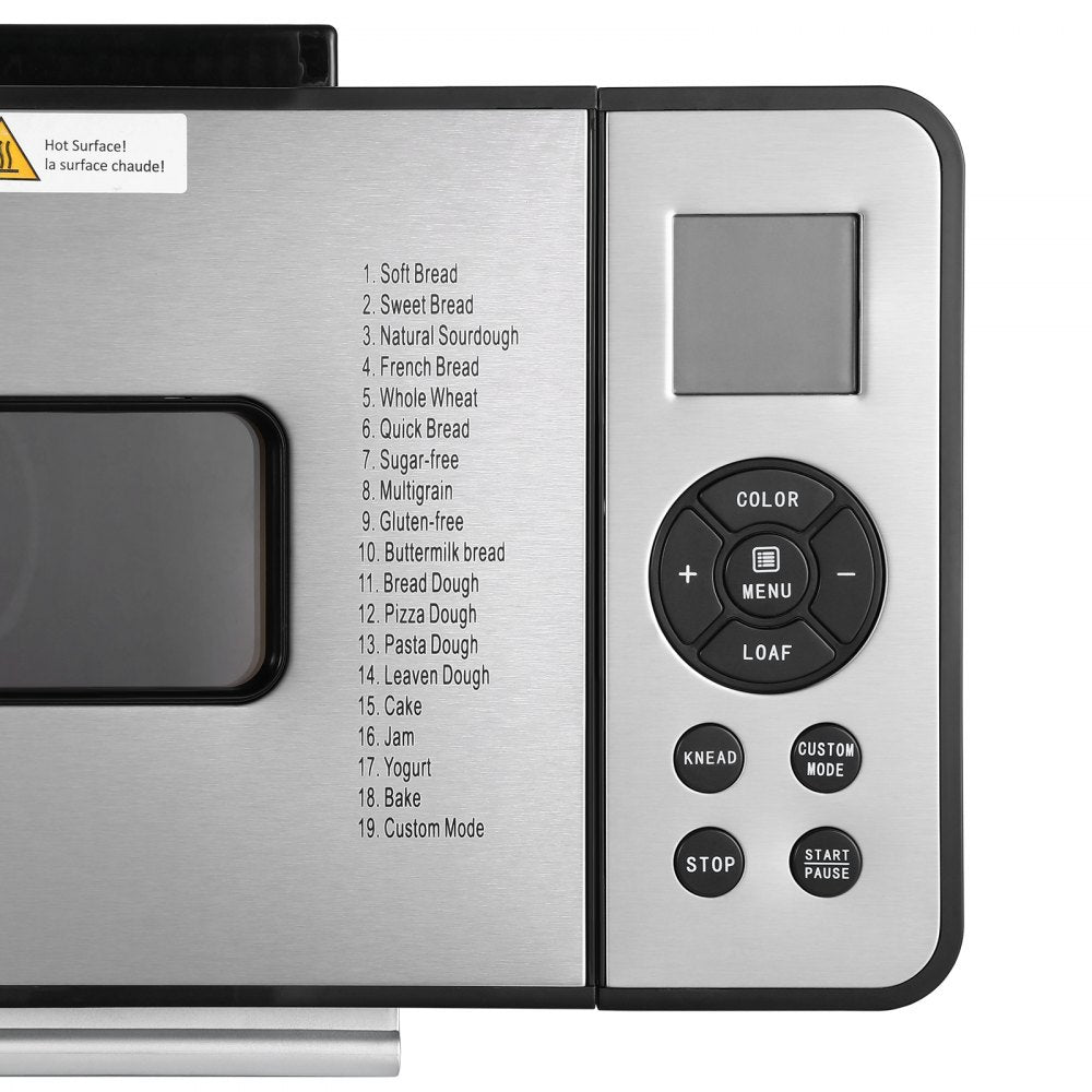 MBF-016 - 19-Mode Automatic Bread Maker with 15-Hour Timer, 3 Sizes