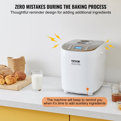 BM8902-A - 3LB VEVOR Bread Maker with Gluten-Free Setting and Nonstick Pan