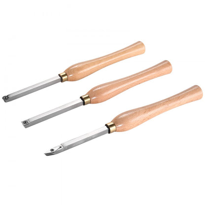 WD350-3 - VEVOR 12.6" Durable Wood Lathe Chisel Set with 7.87" Grip