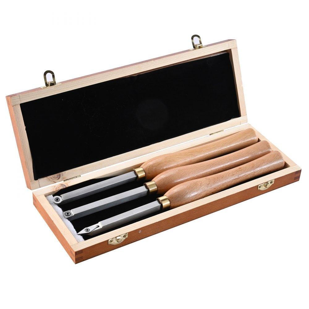 WD350-3 - VEVOR 12.6" Durable Wood Lathe Chisel Set with 7.87" Grip