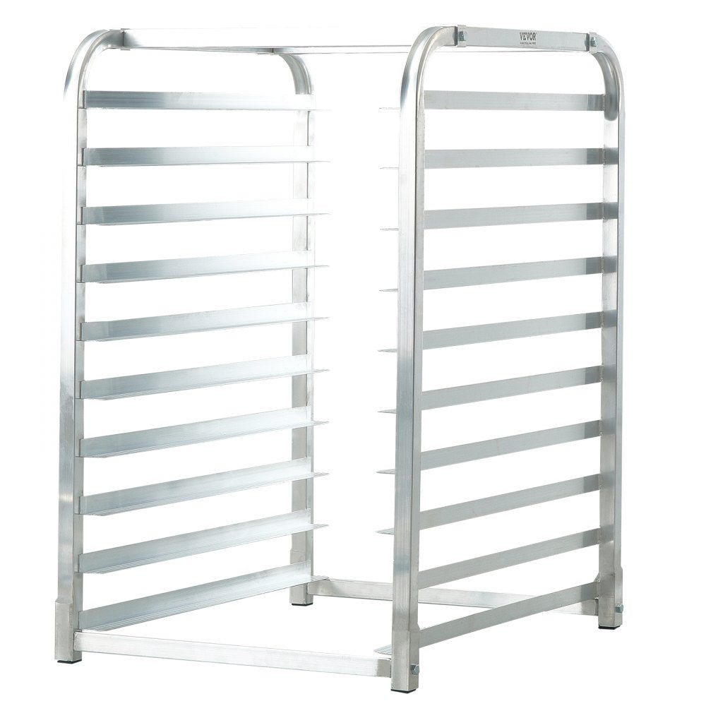 LHPR-10R - Compact 26"L Aluminum Bun Pan Rack with Rubber Brake Wheels