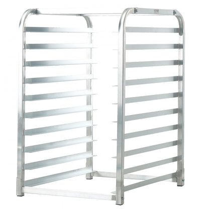 LHPR-10R - Compact 26"L Aluminum Bun Pan Rack with Rubber Brake Wheels