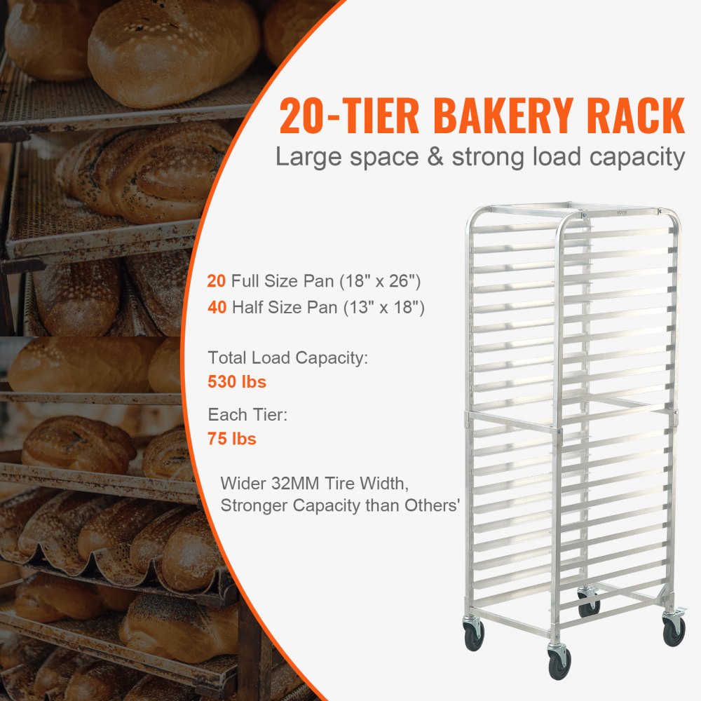 LHPR-20R - Compact Aluminum Bun Rack for Half & Full Sheet Pans