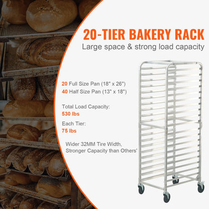 LHPR-20R - Compact Aluminum Bun Rack for Half & Full Sheet Pans