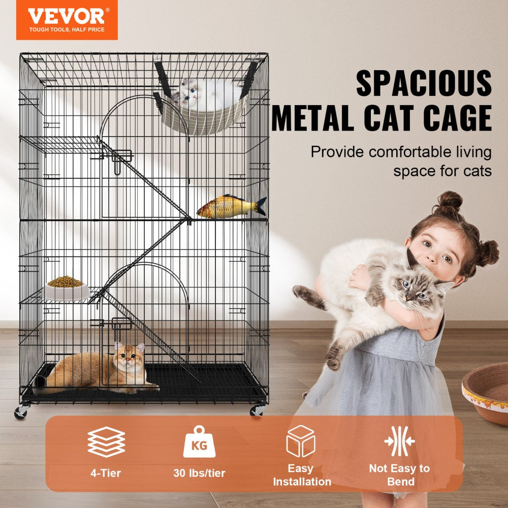 BSL-4C - 35.4" Large Metal Cat Catio for 1-3 Pets, Easy Access