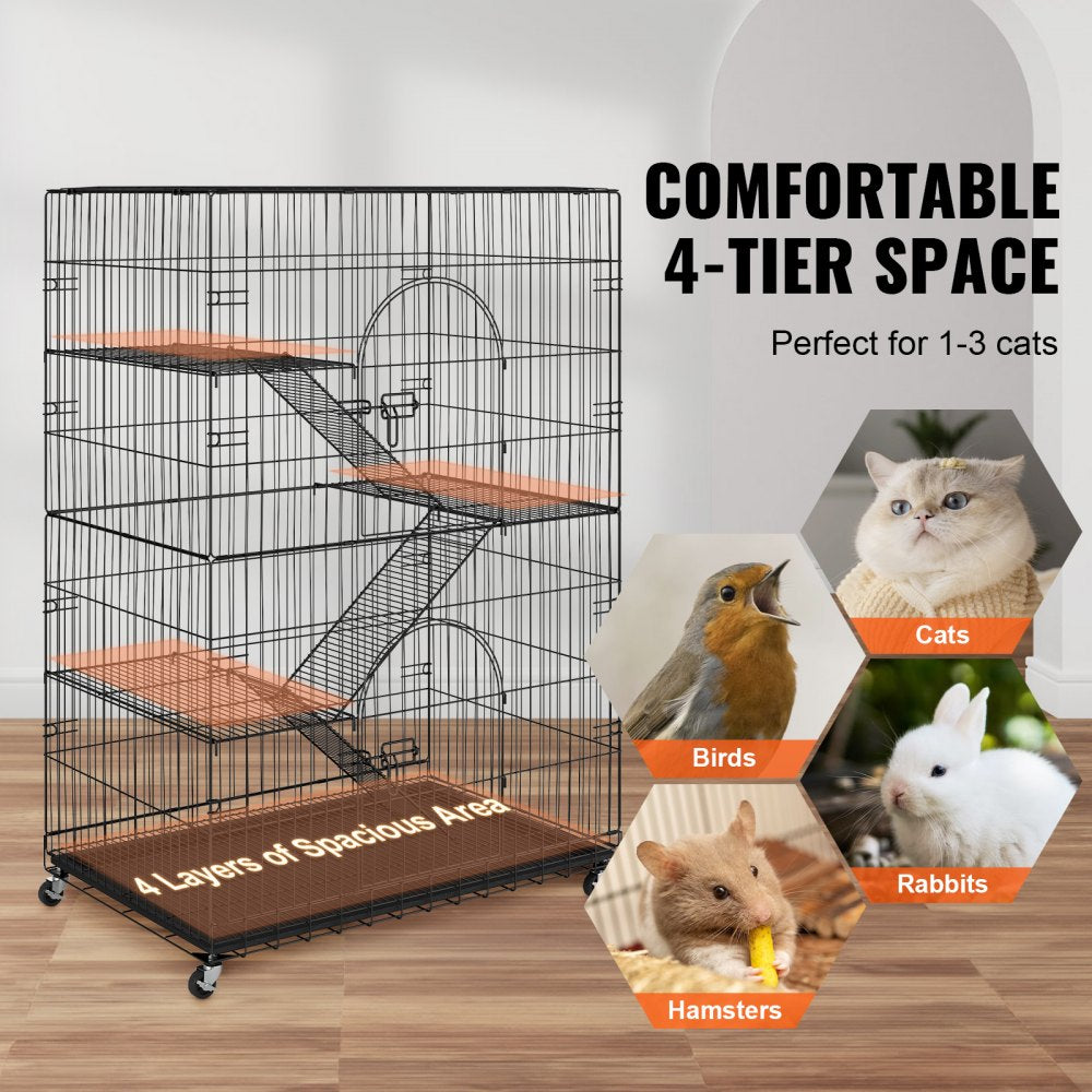 BSL-4C - 35.4" Large Metal Cat Catio for 1-3 Pets, Easy Access